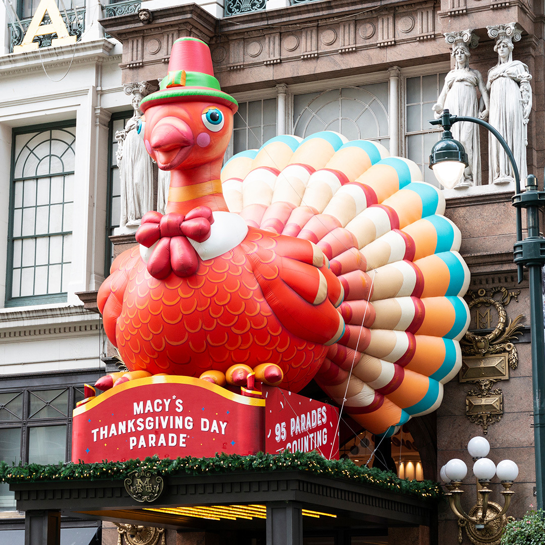 Dinde sur le toit du Macy’s à Herald Square pour le défilé de Thanksgiving.