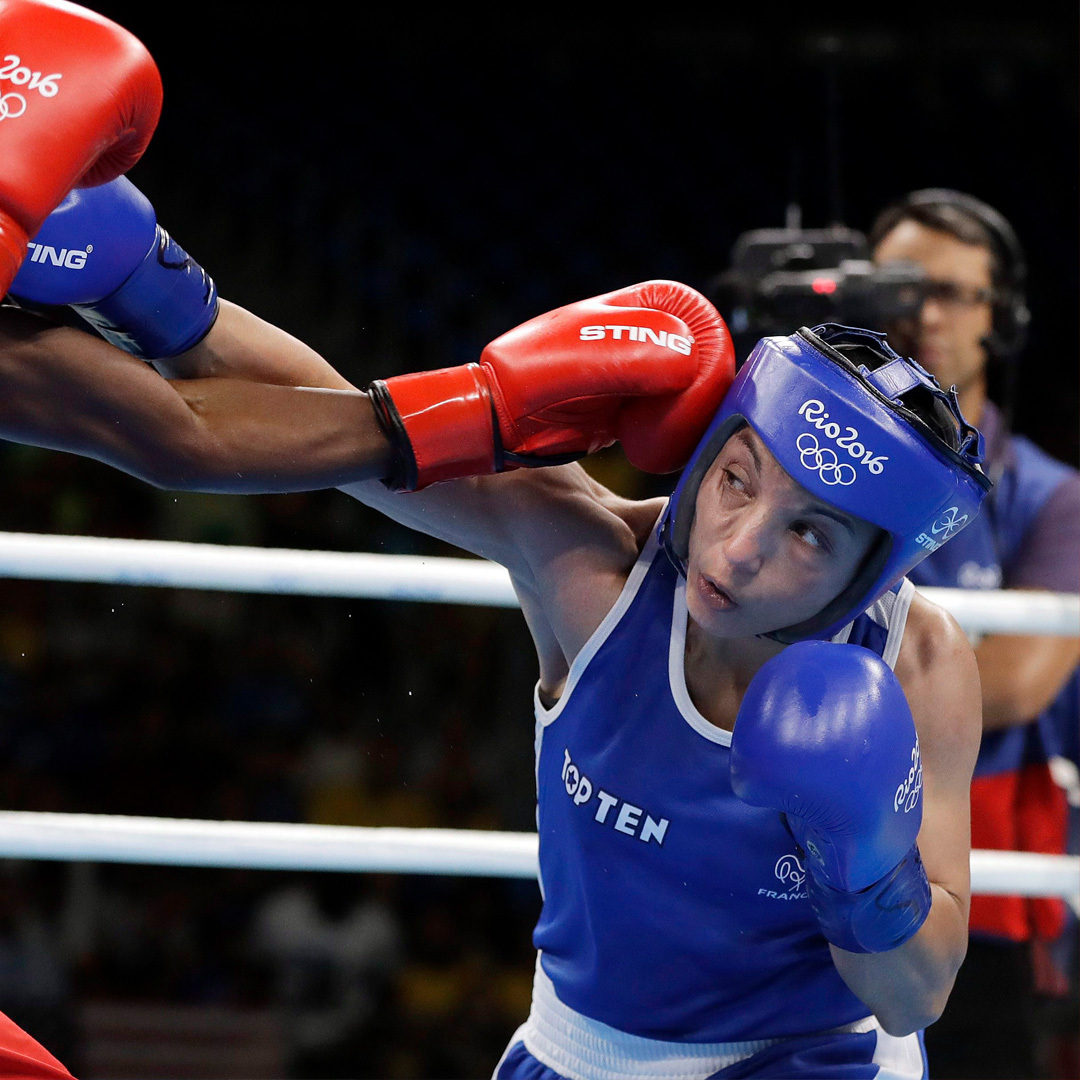 Sarah Ourahmoune aux Jeux Olympiques de Rio en 2016.