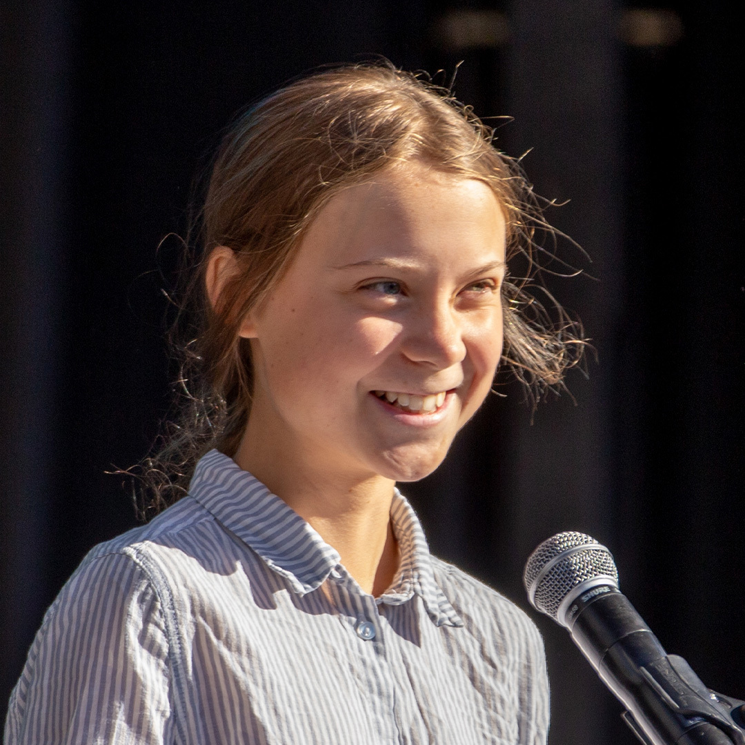 Greta Thunberg à la marche pour le climat de Montréal en septembre 2019.