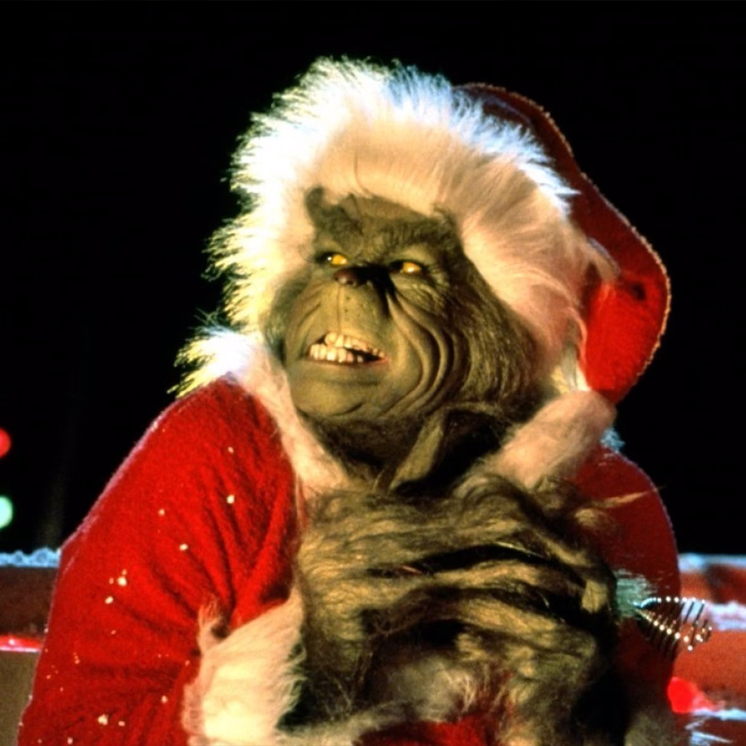 Jim Carrey personnifiant le Grinch dans le film Le Grincheux, 2000.
