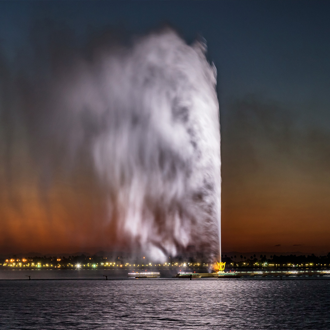 La fontaine du roi Fahd en Arabie saoudite.