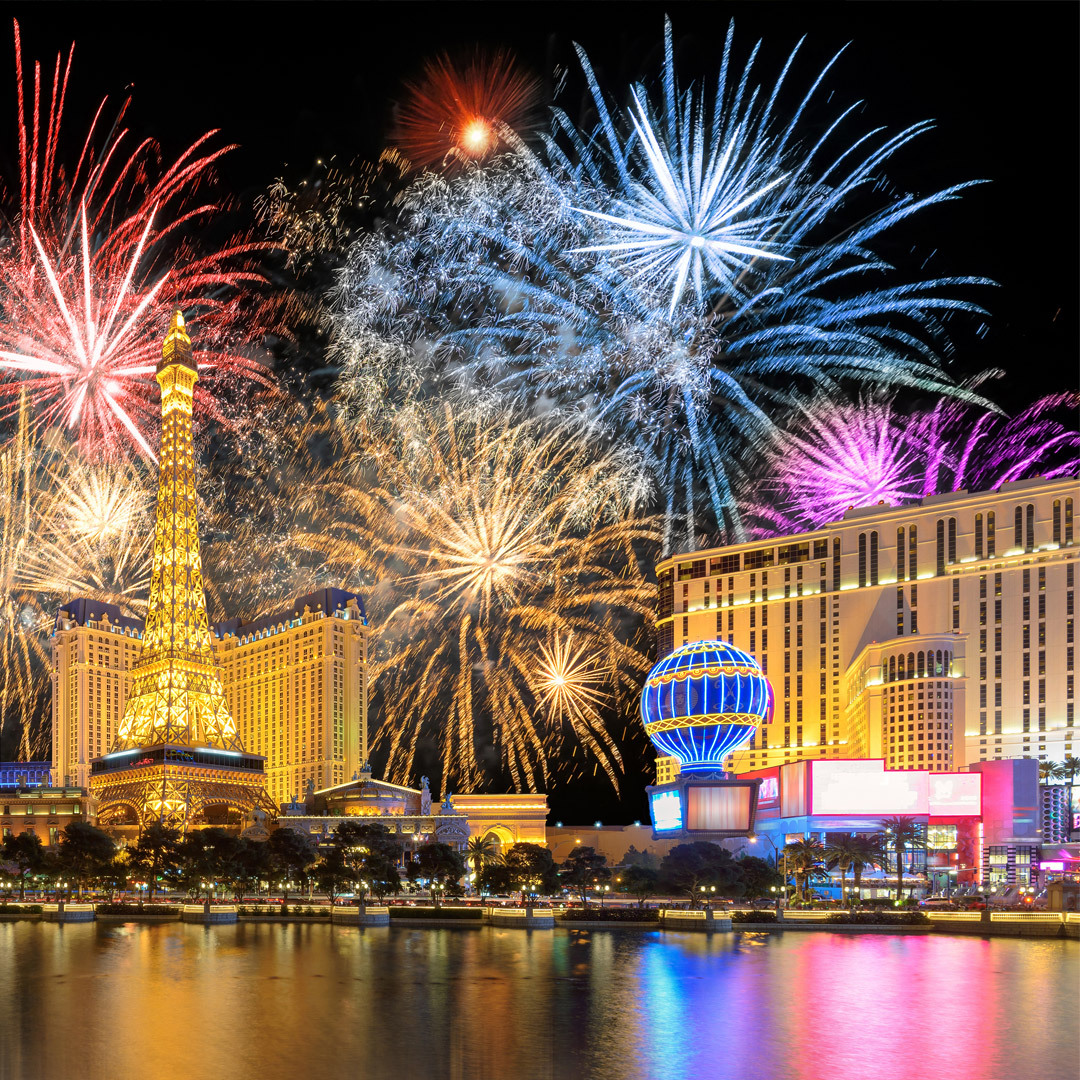 Célébrations du Nouvel An sur la strip à Las Vegas.