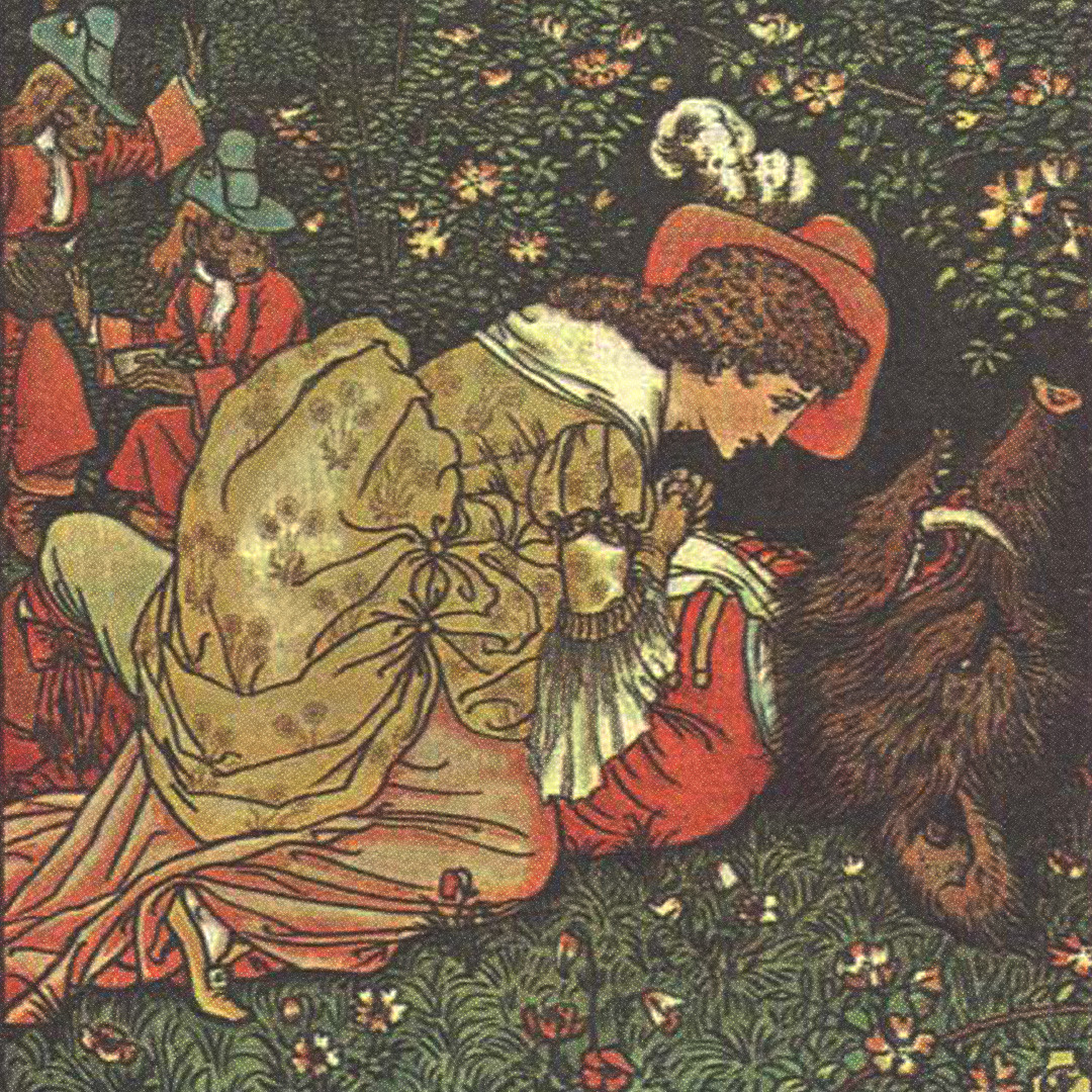 Une illustration pour le livre La Belle et la Bête publié par George Routledge and Sons, London en 1874.