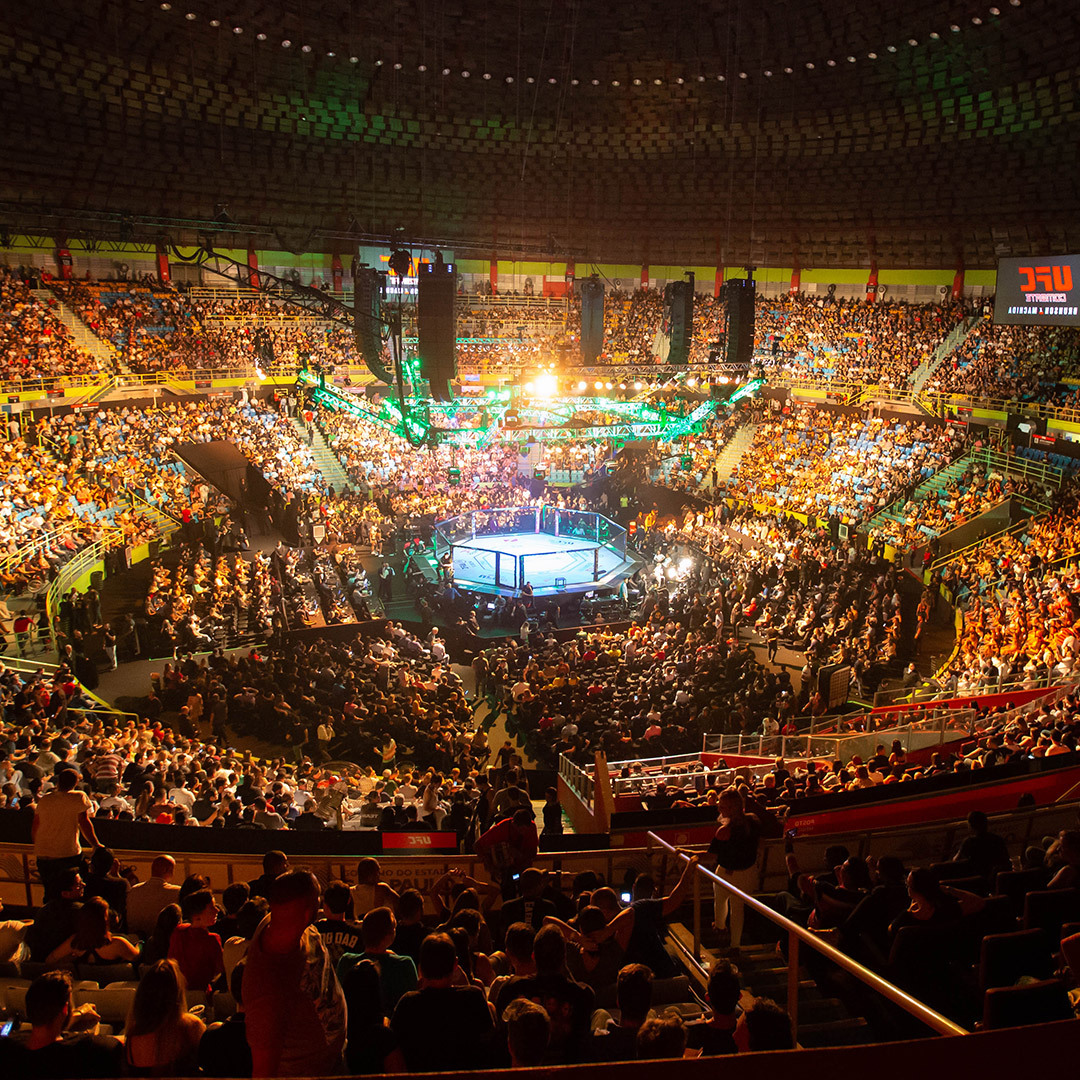 Vue du ring lors d’un combat de l’UFC au Brésil en 2017.
