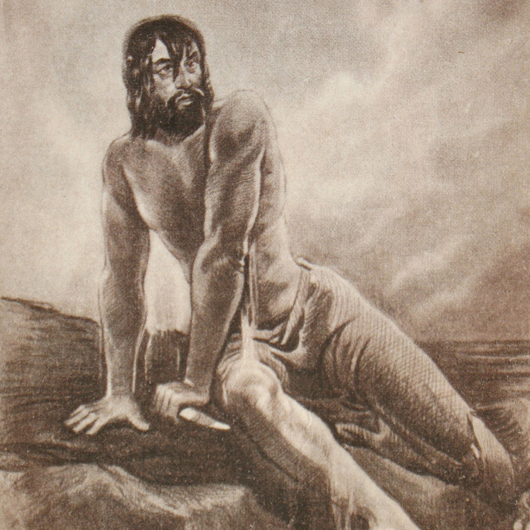Illustration d’Edmond Dantès sur un rocher.