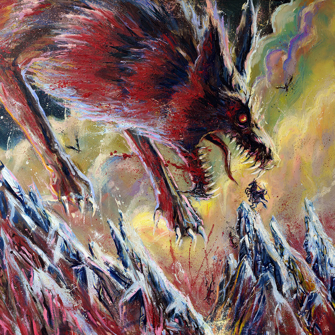 Odin et le loup Fenrir s'affrontent durant Ragnarök.
