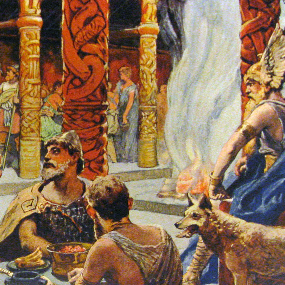 Les soldats Einherjar d'Odin festoient.