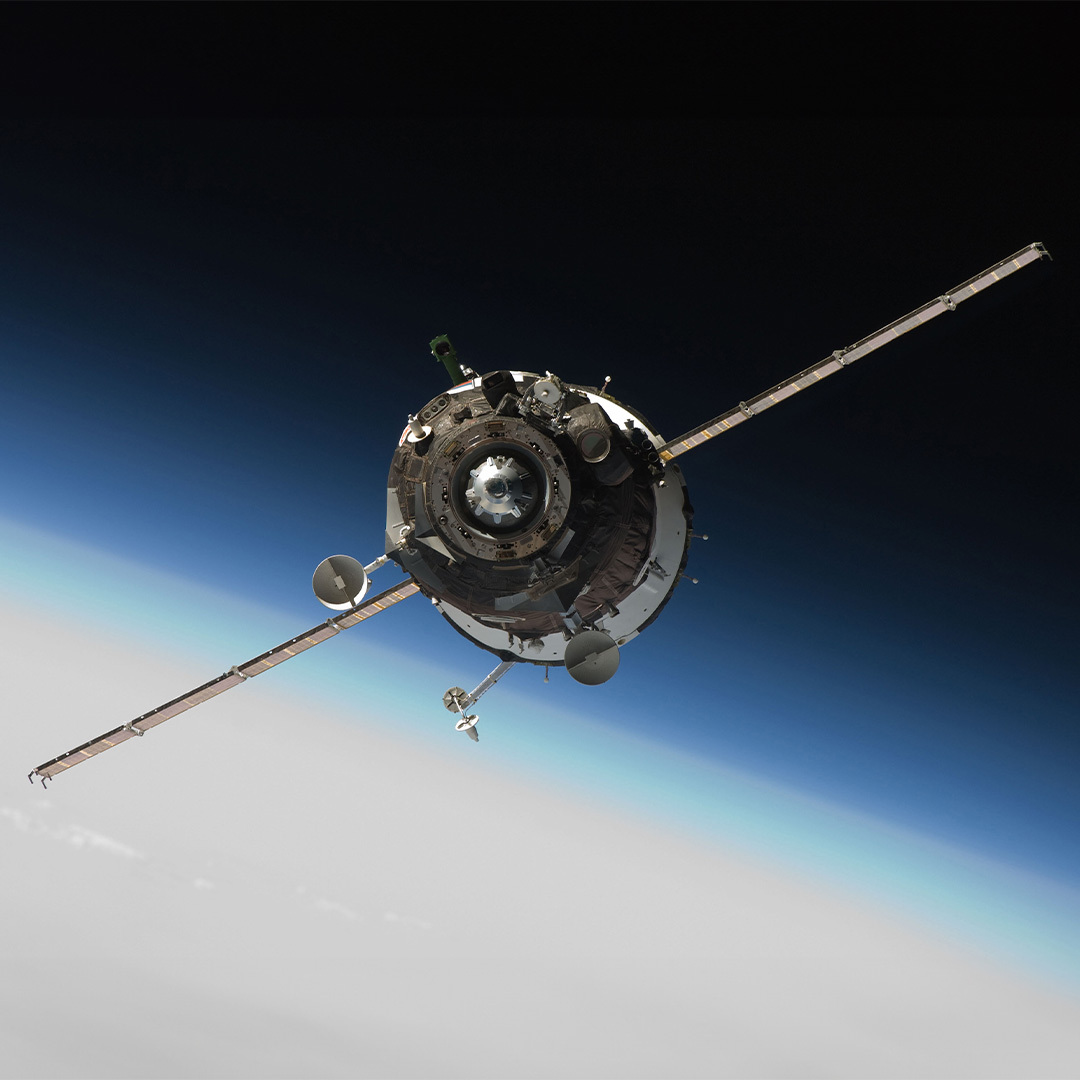 Satellite de la Station spaciale internationale vue de l'espace.