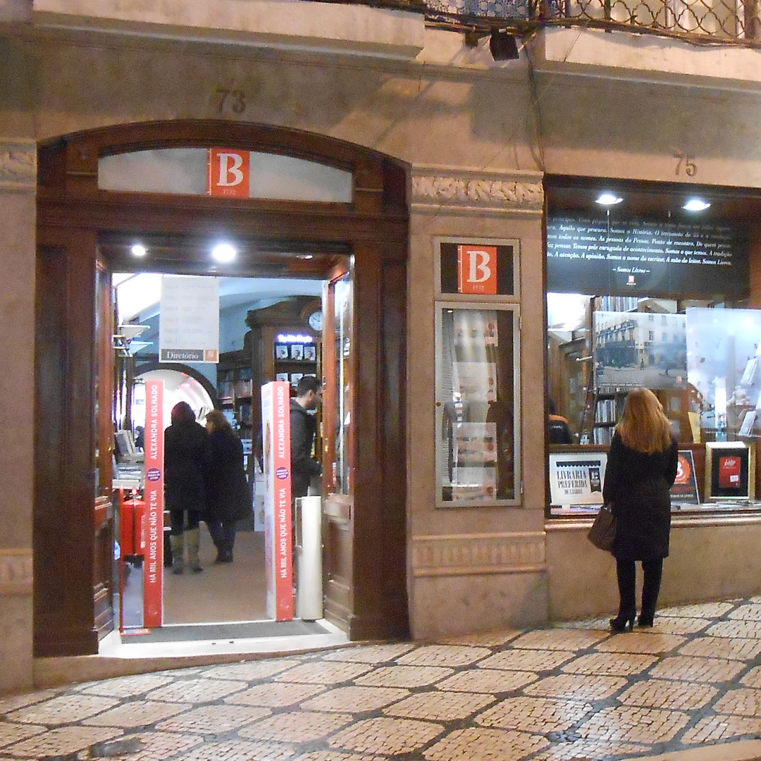 Devanture de la Livraria Bertrand dans le Chiado à Lisbonne.