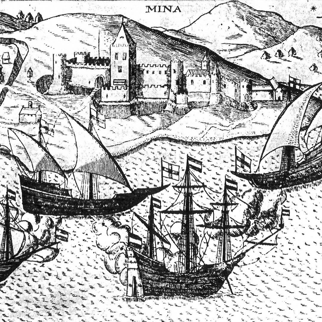 Illustration du fort portugais d’Elmina dans les années 1600.