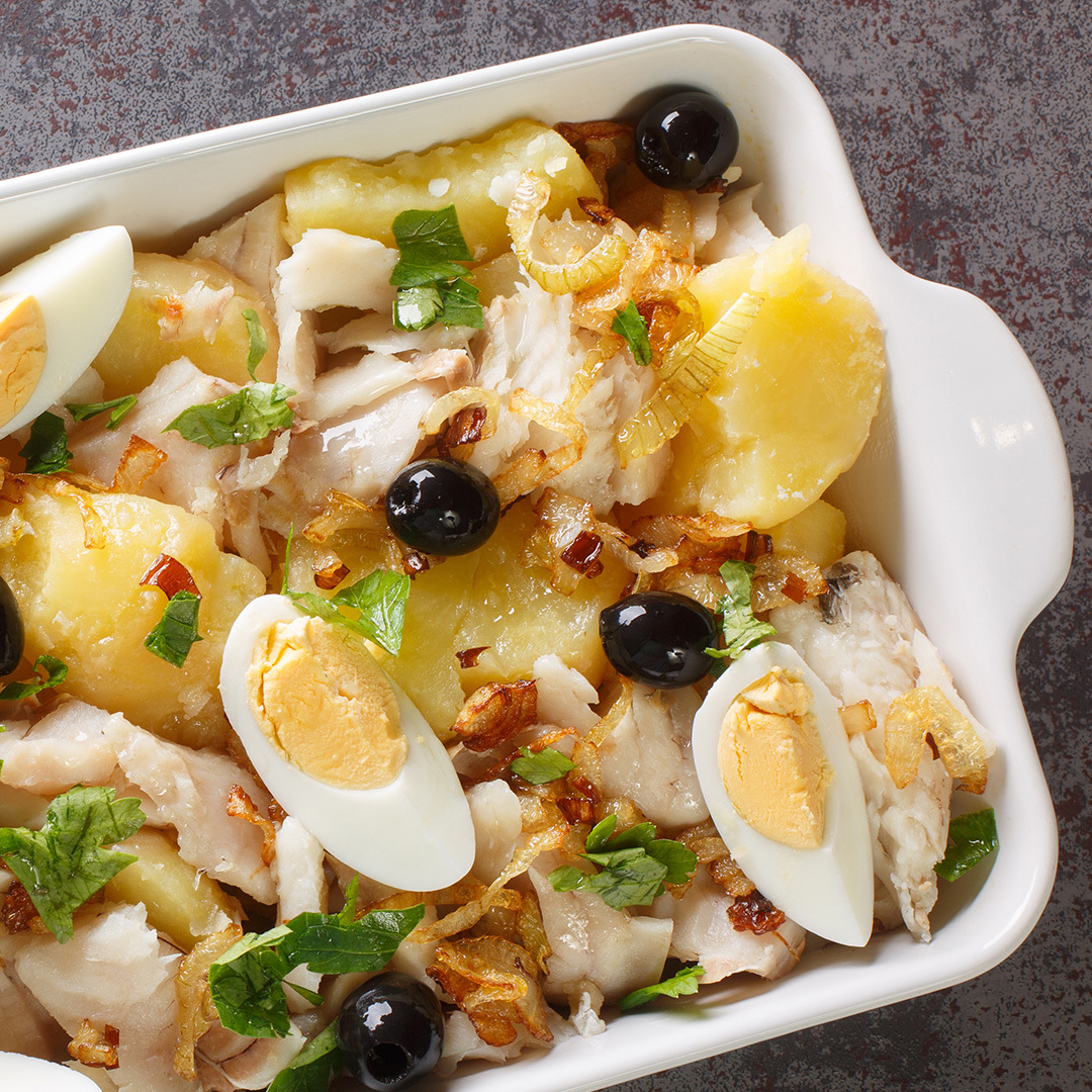 Un plat de bacalhau.