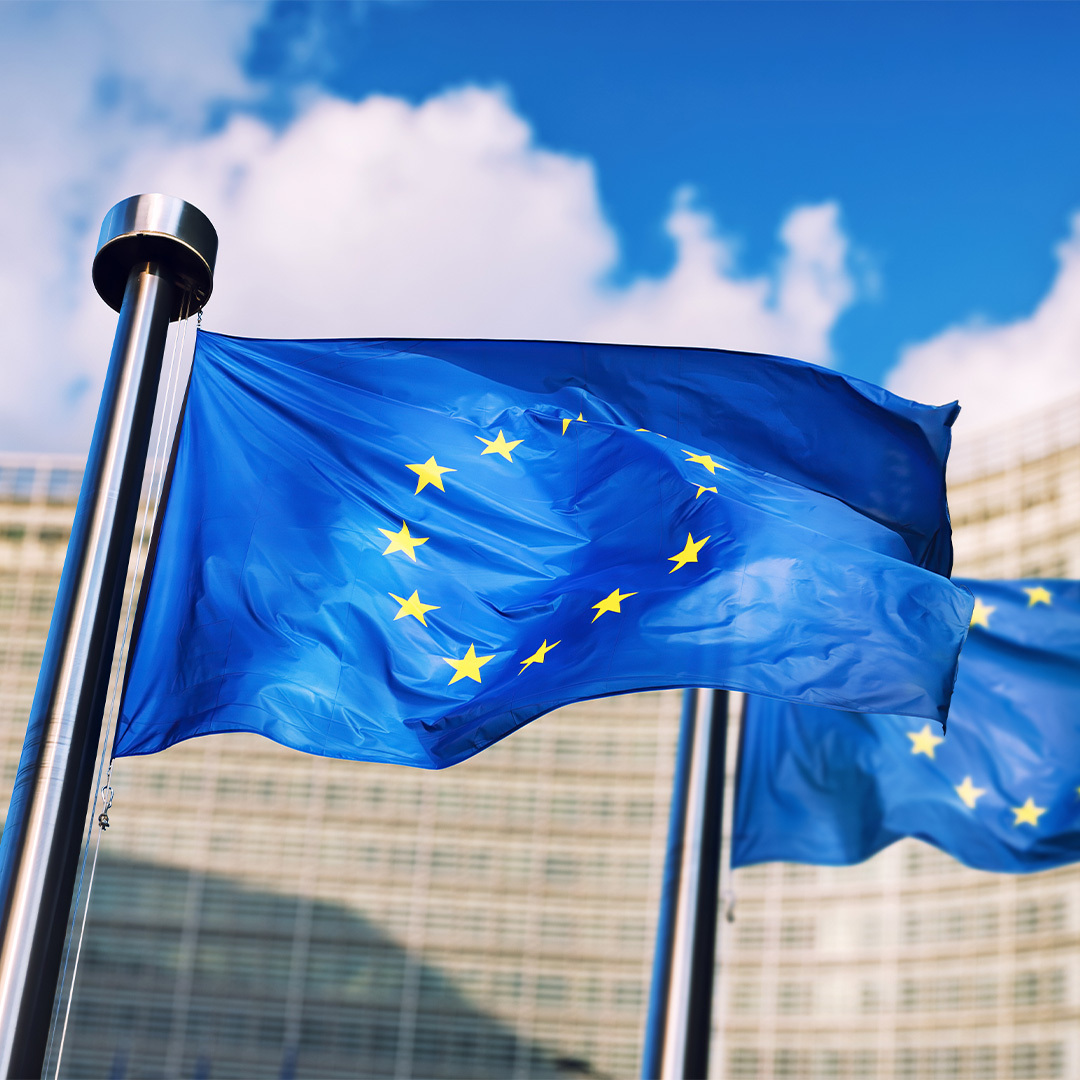 Drapeaux de l’Union européenne.