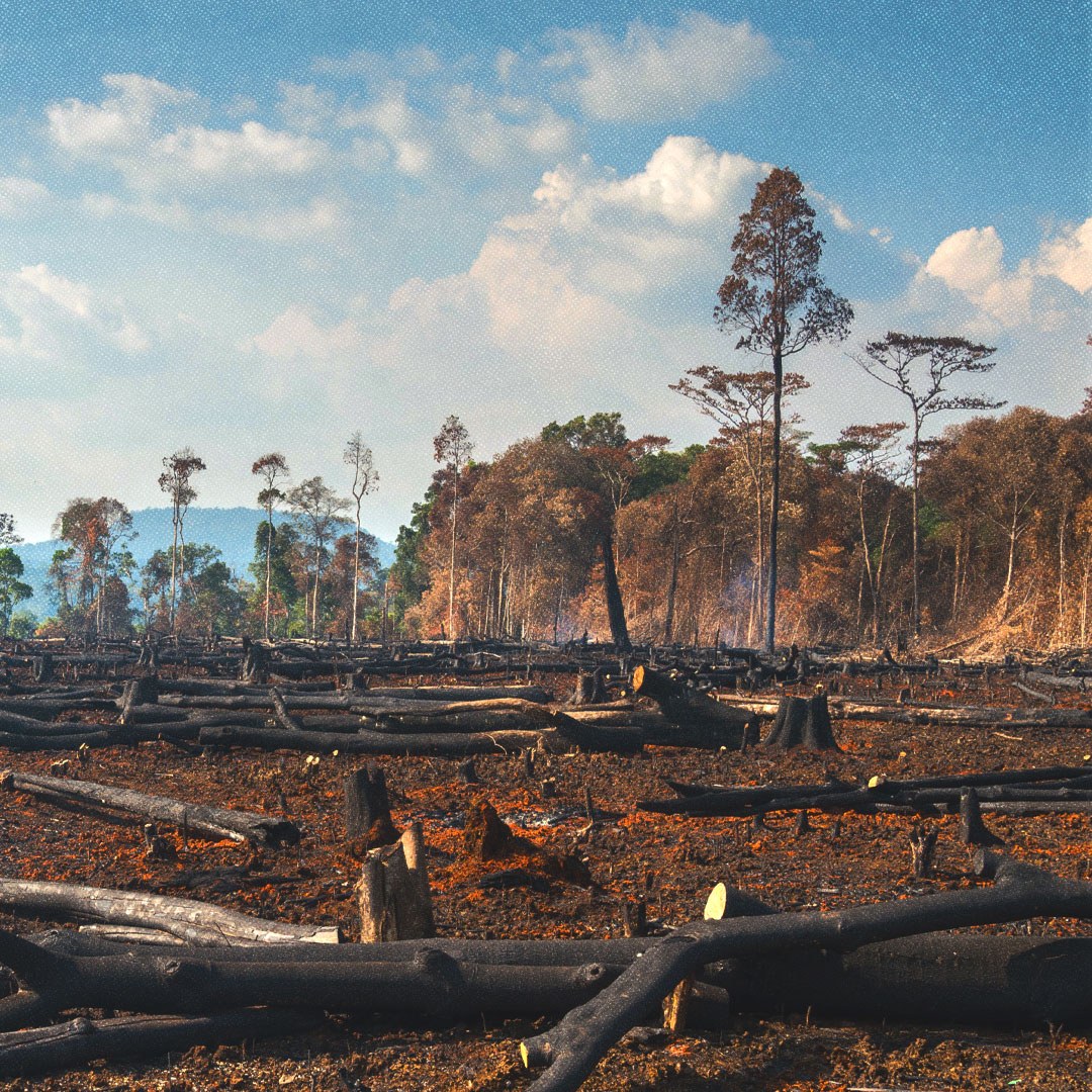 Zone de déforestation illégale de la végétation indigène de la forêt du Laos.