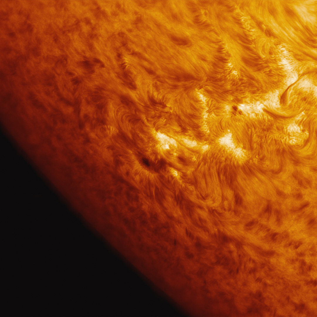 Surface du soleil captée par un télescope.