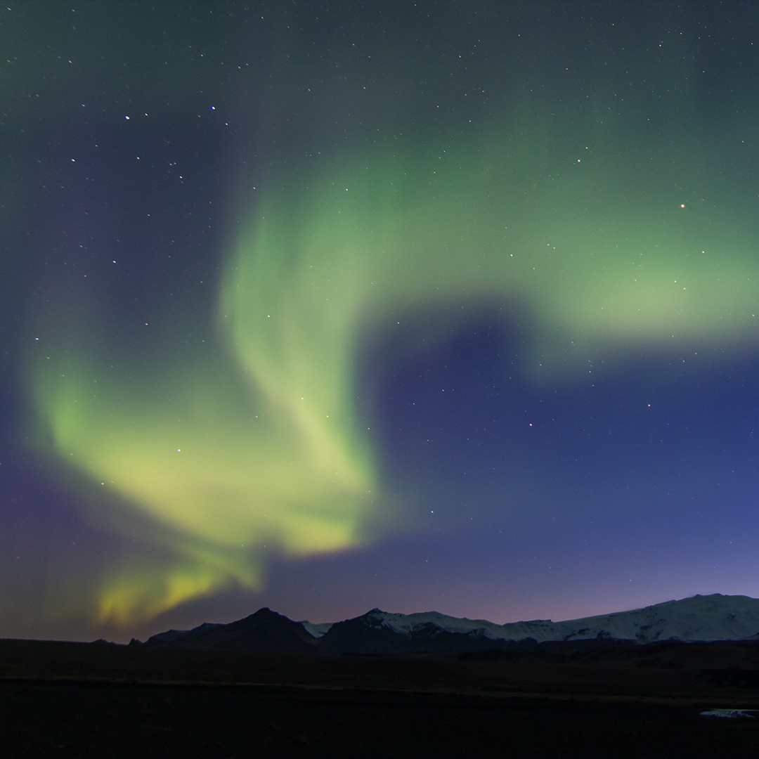 Aurores boréales en Islande.