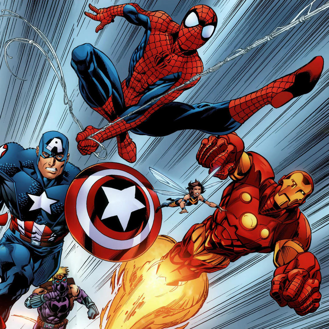Spider-Man et les Avengers en bande dessinée.