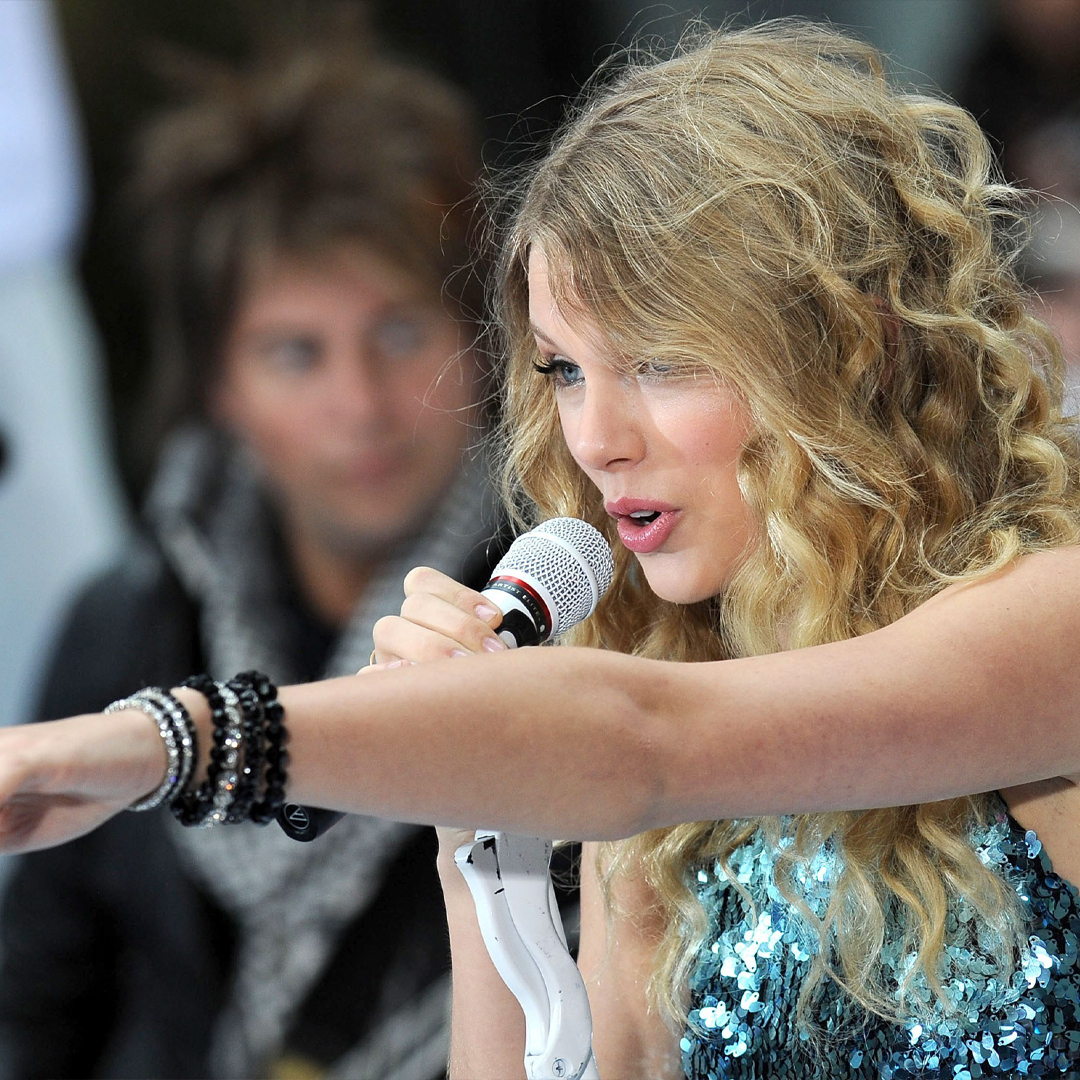 Taylor Swift sur scène pour le concert du «Today Show» de NBC à la Rockefeller Plaza en mai 2009.