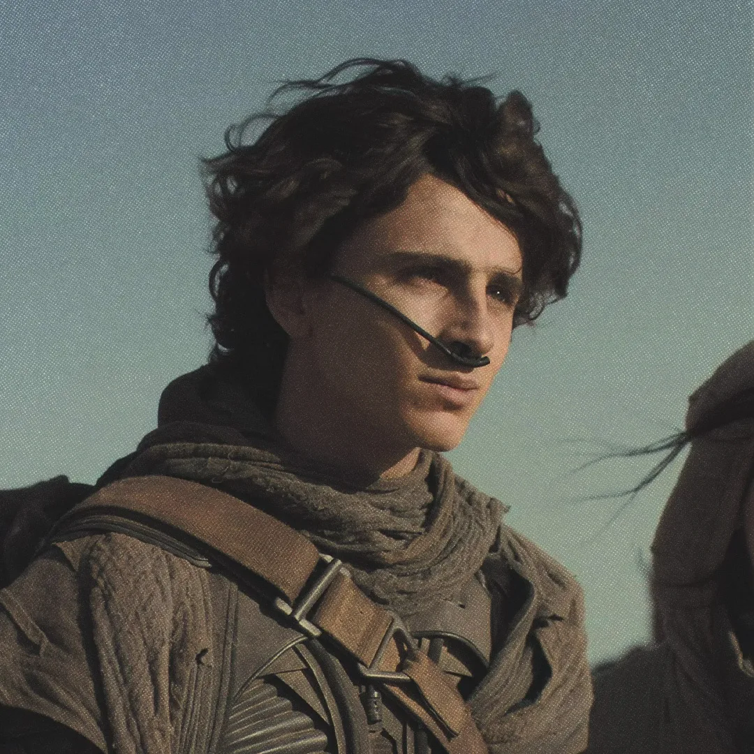 Timothée Chalamet regardant au loin dans le film Dune (2021).