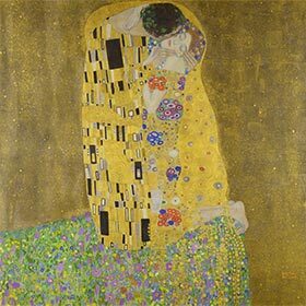 The Kiss is a work by Gustav Klimt.