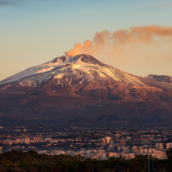 Mount Etna is the highest active volcano in Europe.