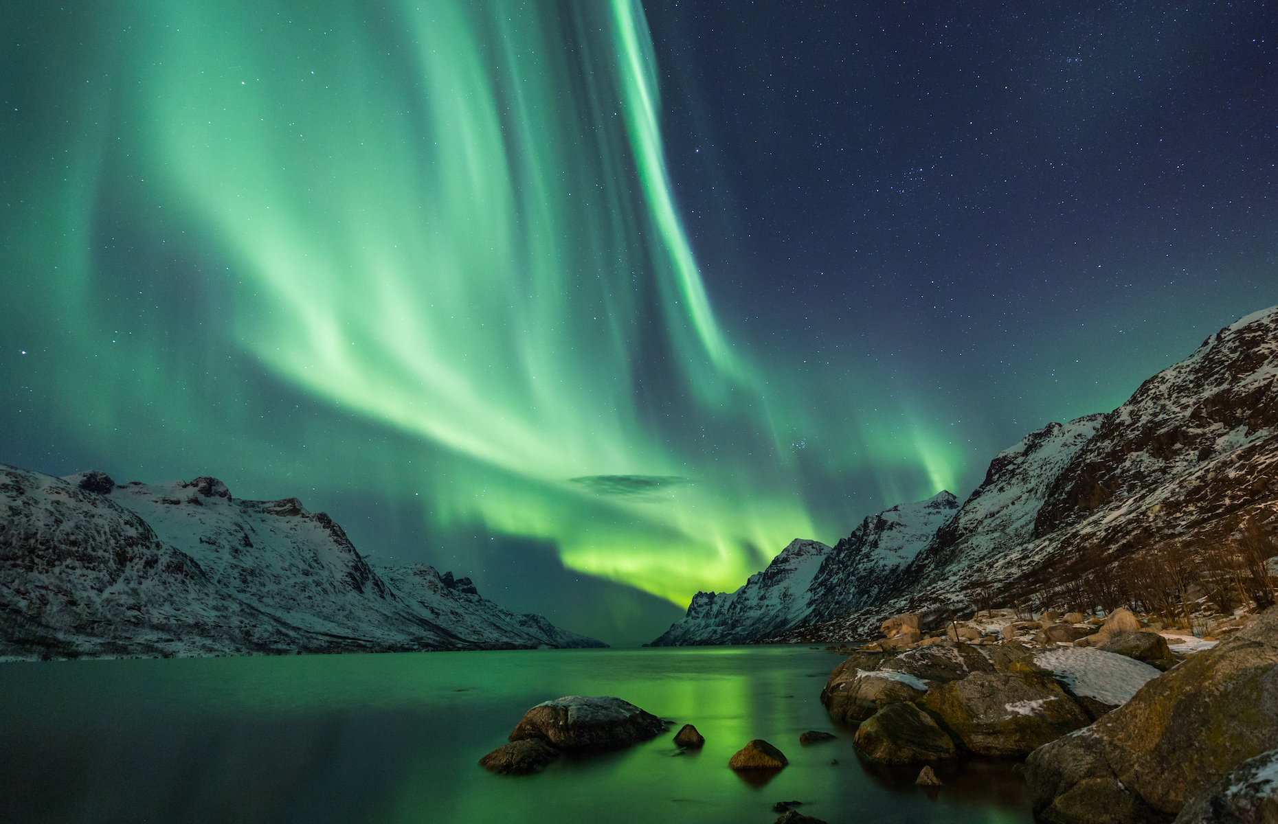 Polar lights revolve around the world’s geographic poles.