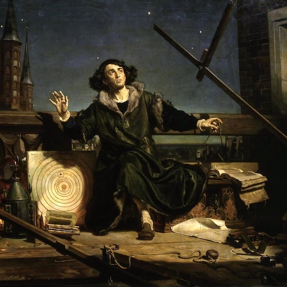 In his work On the Revolutions of the Heavenly Spheres (1543), Nicolaus Copernicus defends the theory of geocentrism.