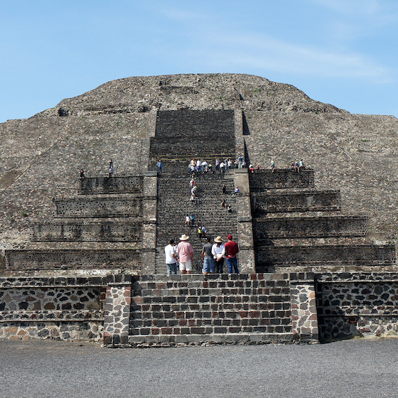 The Pyramid of the Moon (Mexico) is shaped like the Cerro Gordo volcano located behind it.