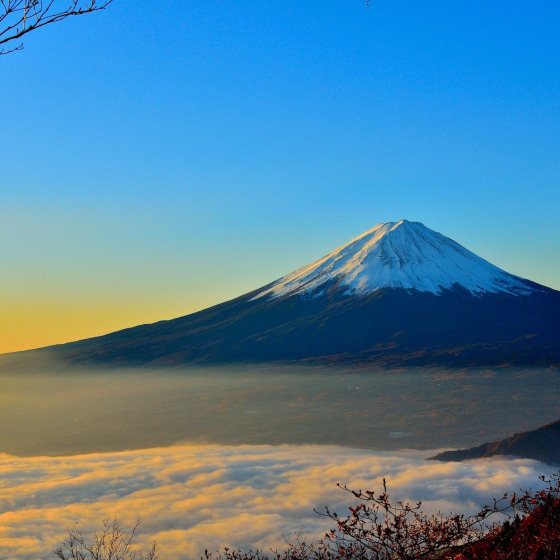 Mount Fuji is a dormant volcano that has not erupted since prehistoric times.