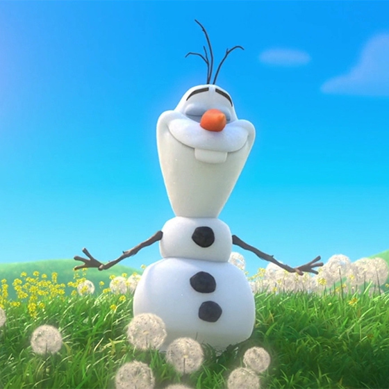 In “Frozen,” the Elsa-created snowman is obsessed with the sun.