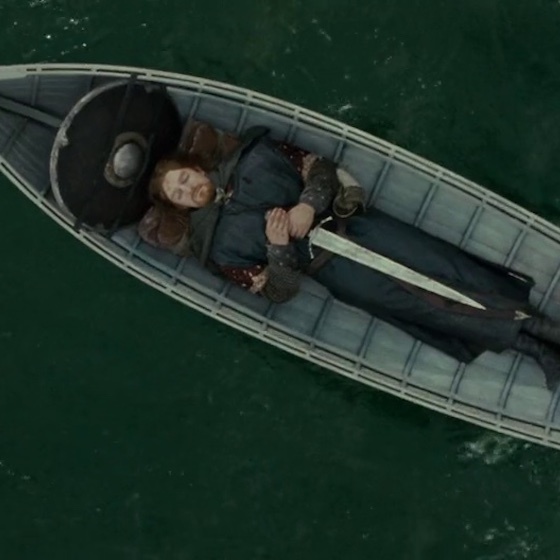 After laying Boromir's body on the funeral boat, Legolas is the first to start singing a mournful dirge.