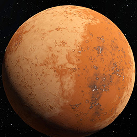 Il y a des tempêtes de sable sur Mars.