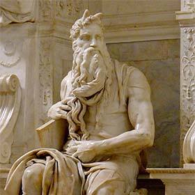 The statue of Moses that greets visitors at the entrance to the tomb of the Apostle Peter (the first pope) is in the Vatican.