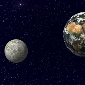 Light takes 4 seconds to travel from the Earth to the Moon.