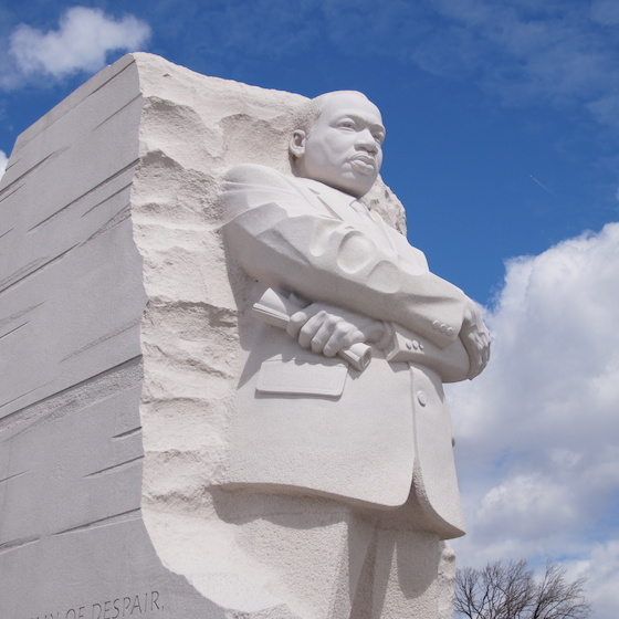 The Martin Luther King Jr. Memorial is located near the Franklin D. Roosevelt Memorial in Washington, D.C.