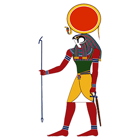 Re, also called Ra, is the god of the Sun.