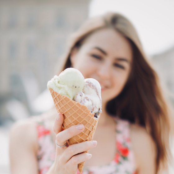 The Guinness World Record for the most ice-cream scoops on one cone is 68.