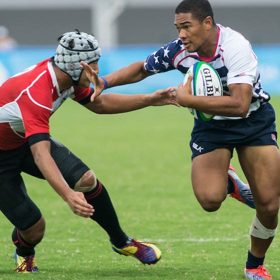 There are two ways a rugby player can score a point: a try or a conversion.