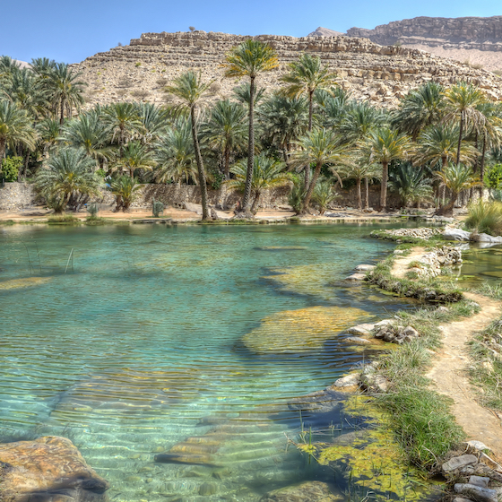Wadi Bani Khalid is located approximately 203 km (126 mi.) from the capital of Oman.