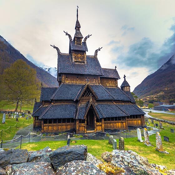 The Borgund Stave Church in Norway was built around the year 1600.