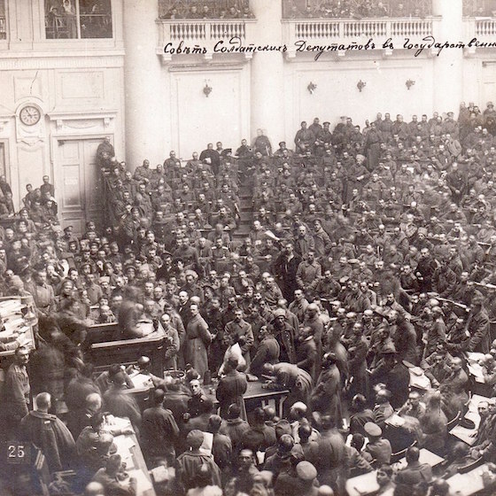 On 27 February 1917, Nikolay Chkheidze became the first chairman of the Petrograd Soviet.