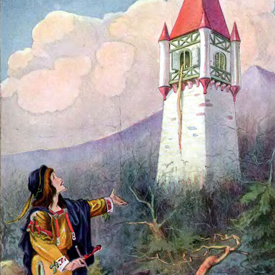 Dans Raiponce des frères Grimm, le prince qui secourt la princesse Raiponce devient aveugle après avoir sauté de la tour dont elle est captive.