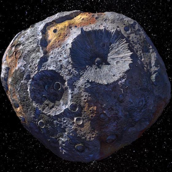 Most asteroids are made up of nickel-iron, and are dark in appearance.