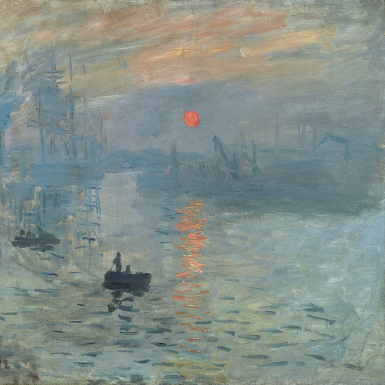 The impressionist movement takes its name from the painting by Claude Monet entitled Impression, Sunrise.