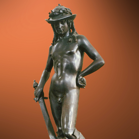 Donatello's David was the first large sculpture of a nude man since antiquity.