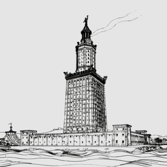 La hauteur du phare d'Alexandrie était estimée à 68 mètres de haut.