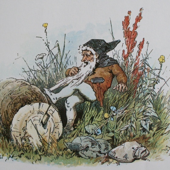 Dans Blanche-Neige et Rouge-Rose des frères Grimm, l’un des nains est malicieux. Il vole les trésors du bon prince et le transforme en ours.