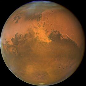 Sandstorms can cover the entire planet of Mars.