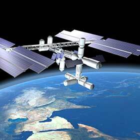 The International Space Station completes 6 revolutions around the Earth per day.