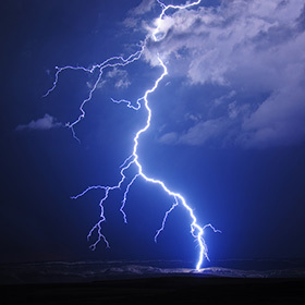 A flash of lightning elevates air temperature to 54,000 °F (30,000 °C).