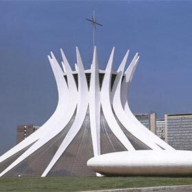 The Cathedral of Brasilia was built for the Rio Olympics in 2014.